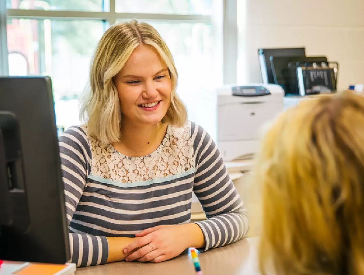 Young woman in an office